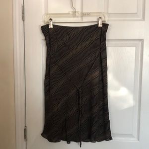 Modest brown A-Line skirt with belt. Size EU42/US12